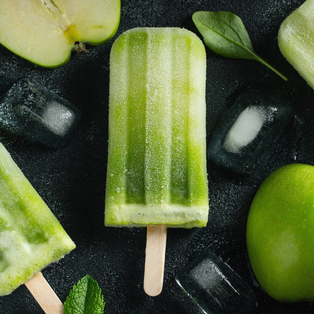 Apple flavored Popsicle ice cream