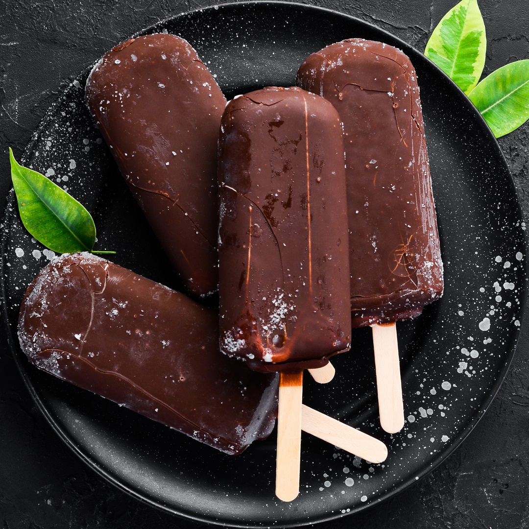 Chocolate flavored Popsicle ice cream