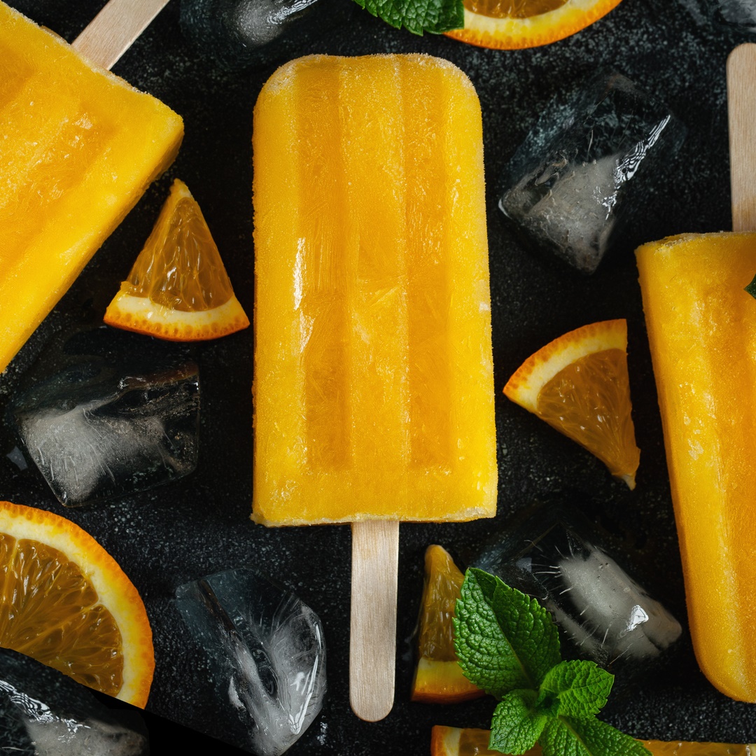 Lemon fruit flavored Popsicle ice cream